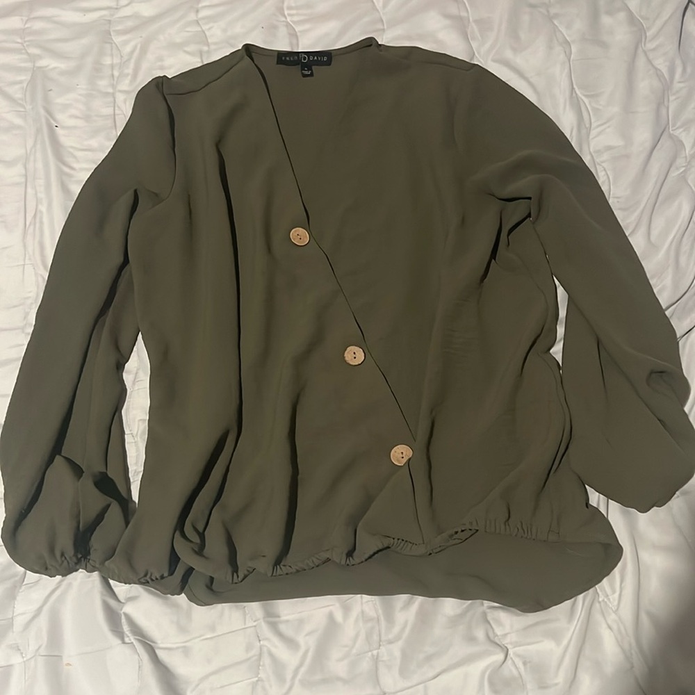 Green casual baggy top